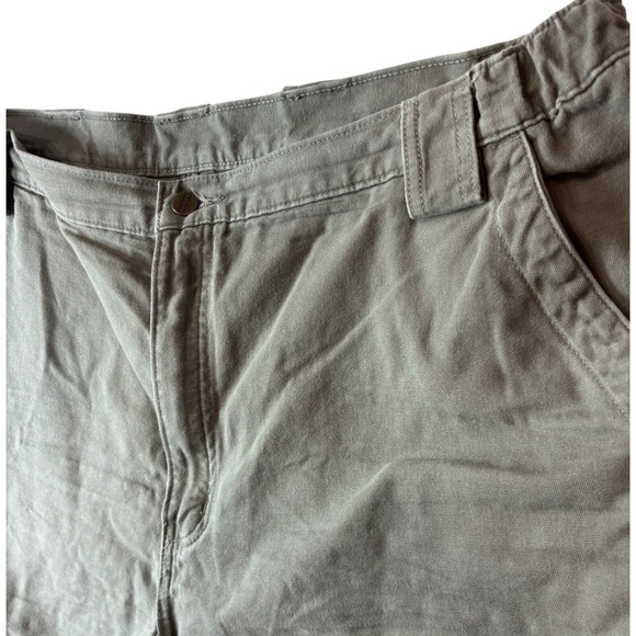 Carhartt Mens Work Cargo Shorts Khaki Size 42 Cotton Relaxed Fit Pockets - Picture 9 of 11